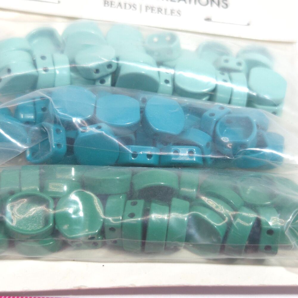 Bead Landing 90 pc Turquoise Blue Teal Green Zinc Alloy Craft Beads Pack NIP